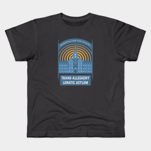 Trans-Allegheny Lunatic Asylum Tourist Kids T-Shirt by CuriousCurios